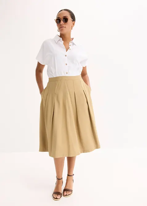 Jupe plissée en viscose mélangée, bonprix