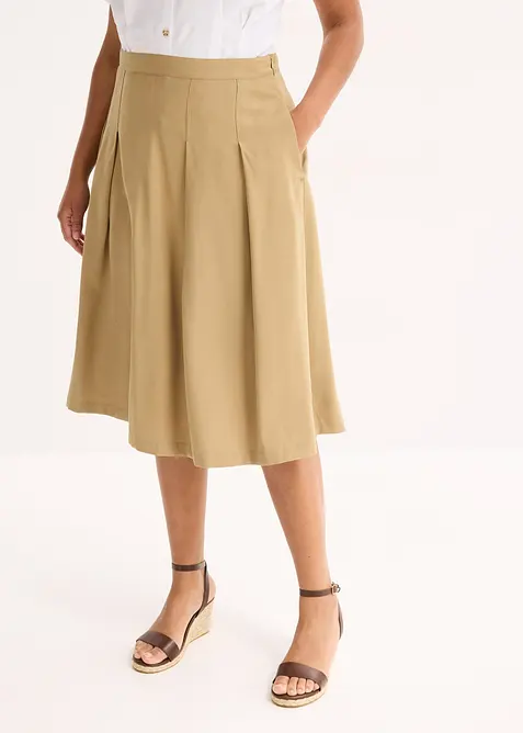 Jupe plissée en viscose mélangée, bonprix