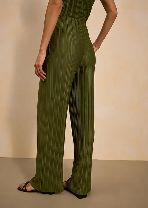 Pantalon en jersey pliss&eacute;, bonprix