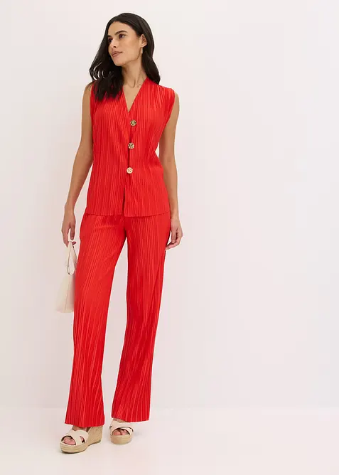 Pantalon en jersey plissé, bonprix