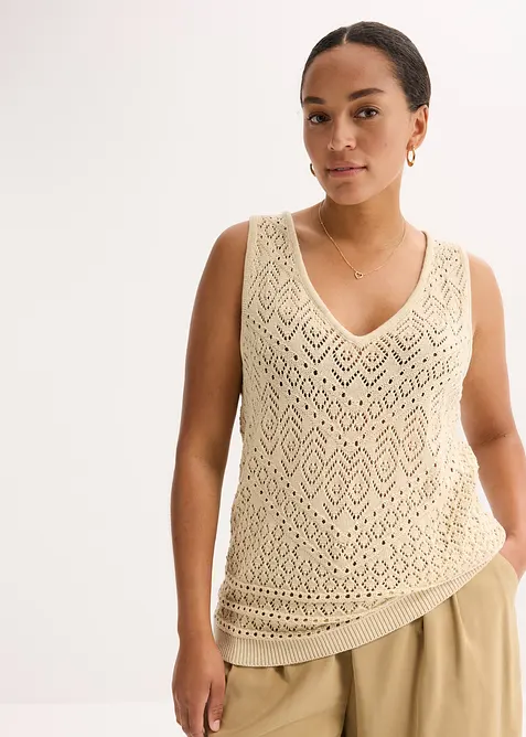 Top en maille ajourée, bonprix