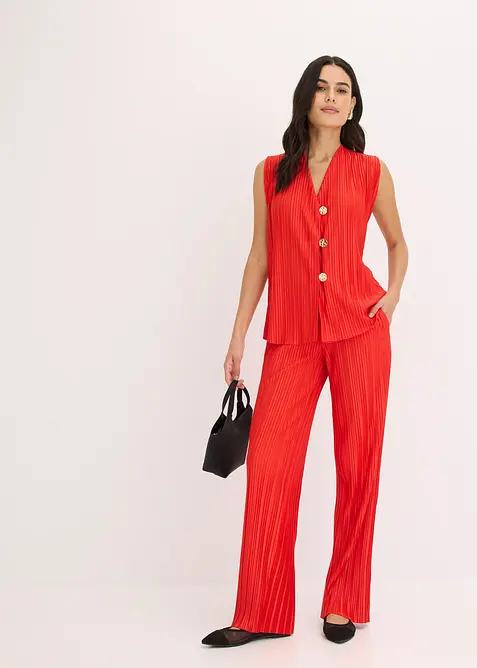 Top en jersey plissé, bonprix