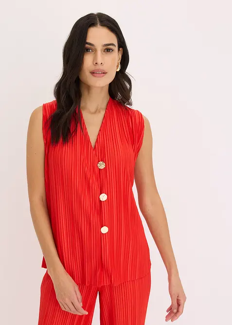 Top en jersey plissé, bonprix