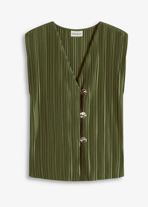 Top en jersey pliss&eacute;, bonprix