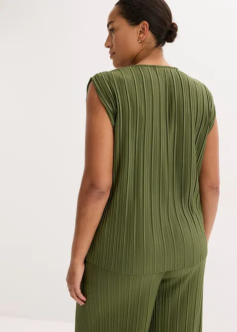 Top en jersey pliss&eacute;, bonprix