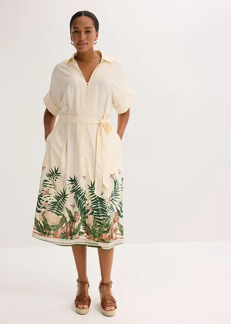 Robe-chemise avec base imprimée, bonprix