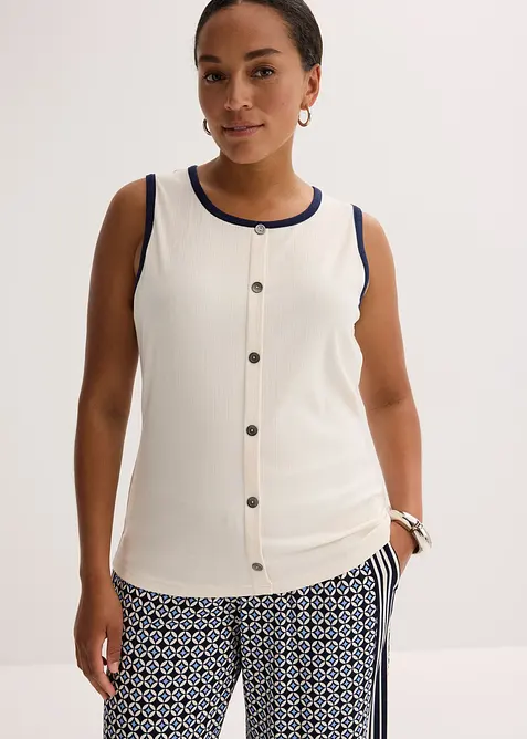 Débardeur en jersey à bordure contrastante, bonprix