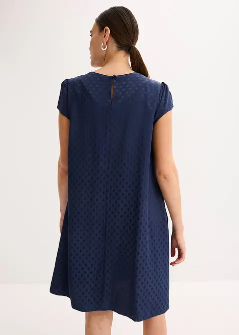 Robe en jacquard avec plis plats, bonprix