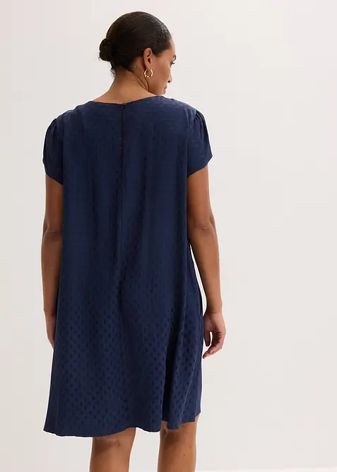 Robe en jacquard avec plis plats, bonprix