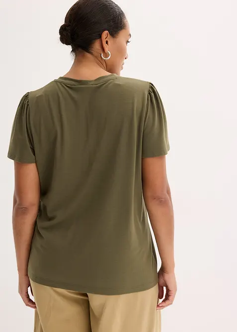 T-shirt en viscose à col boutonné, bonprix