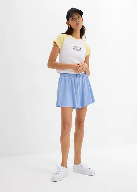 Short taille élastiquée esprit tennis, bonprix
