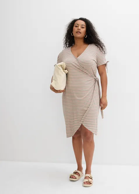 Robe portefeuille en mélange viscose-élasthanne fluide, bonprix