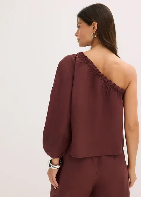Blouse asymétrique en lin mélangé, bonprix