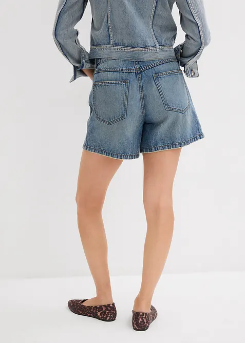 Short en jean taille mi-haute, peu extensible, bonprix
