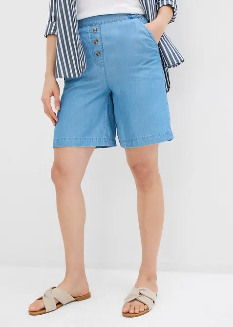 Short en Lyocell &agrave; taille &eacute;lastiqu&eacute;e, bonprix