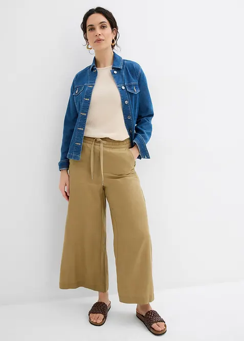 Pantalon 7/8 en Lyocell à taille élastiquée, bonprix