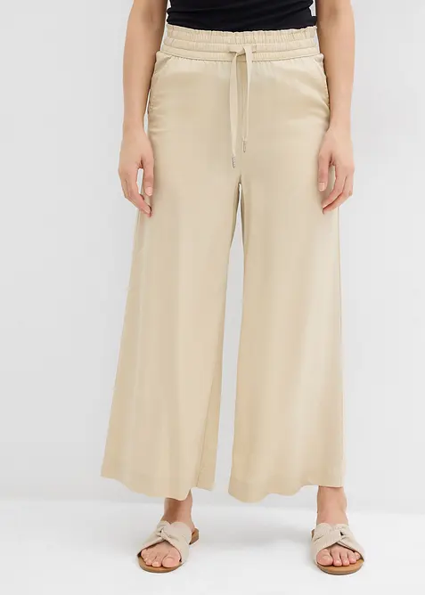 Pantalon 7/8 en Lyocell à taille élastiquée, bonprix