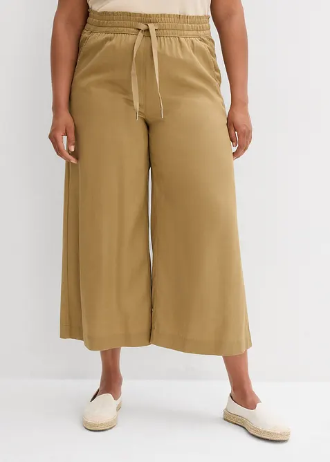 Pantalon 7/8 en Lyocell à taille élastiquée, bonprix
