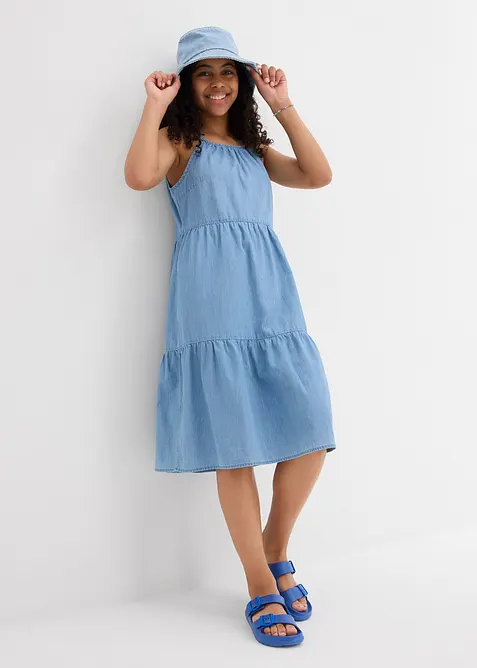 Robe en jean en coton fluide, bonprix