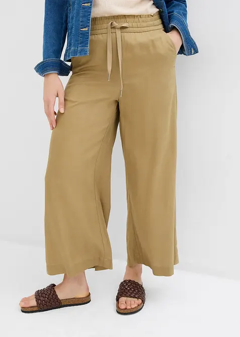 Pantalon 7/8 en Lyocell à taille élastiquée, bonprix