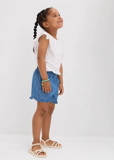 Short en jean en coton fluide, bonprix