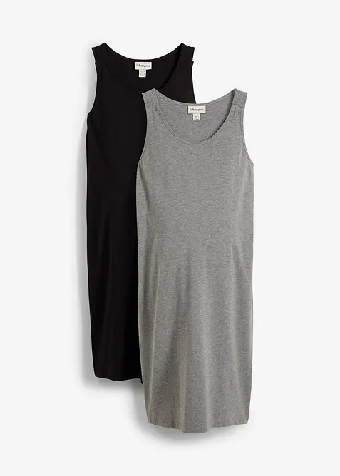 Lot de 2 robes de grossesse et d’allaitement en jersey coton, bonprix