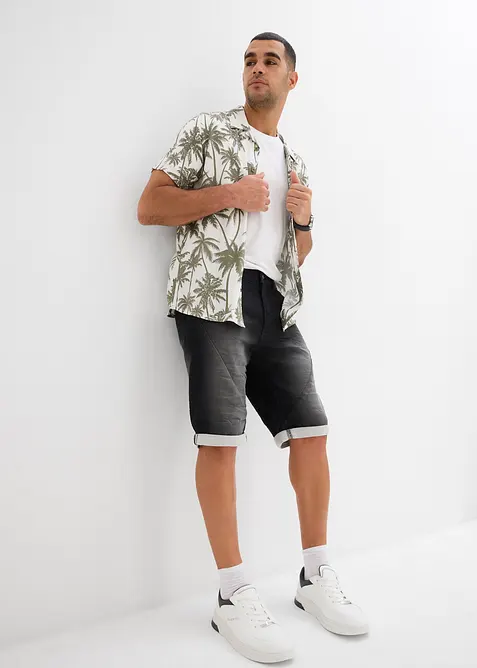 Bermuda en molleton effet jean, loose, bonprix