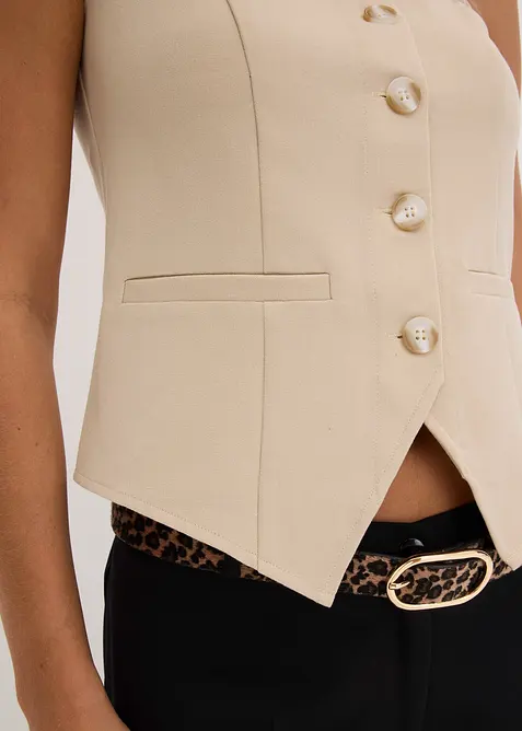 Gilet sans manches boutonn&eacute;, bonprix