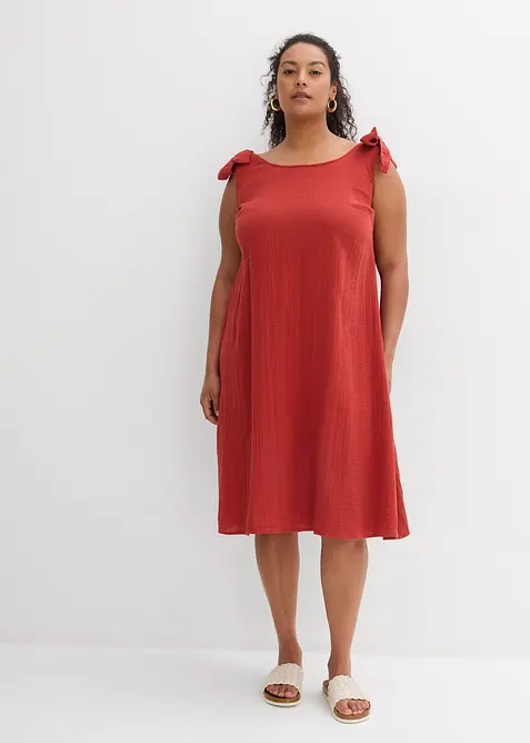 Robe à bretelles en gaze de coton douce, bonprix