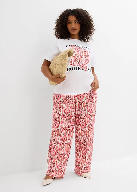 Pantalon jogger en crêpe texturé, bonprix