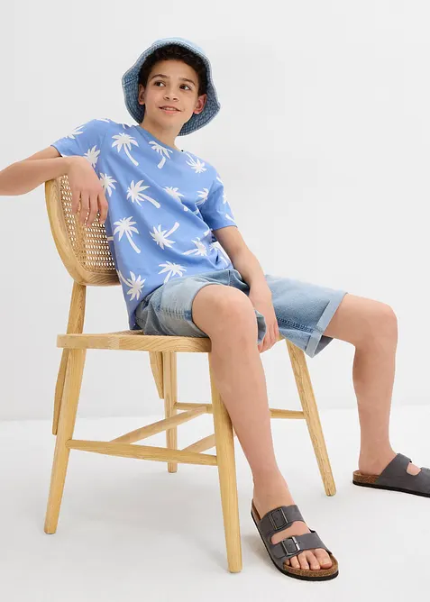 Short en jean extensible, loose, bonprix