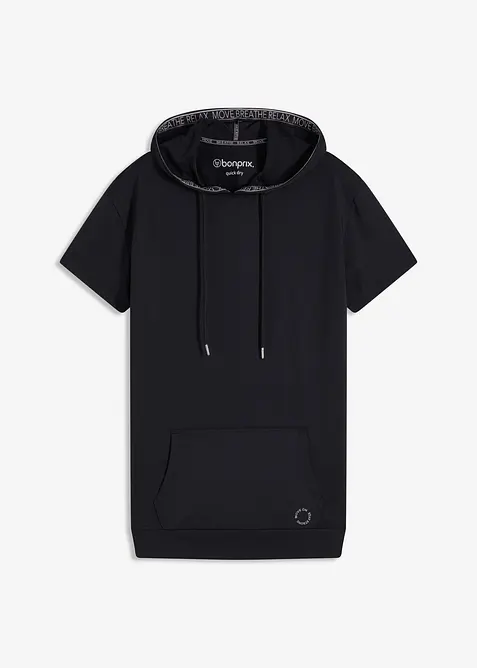 T-shirt de sport oversize avec capuche, séchage rapide, bonprix