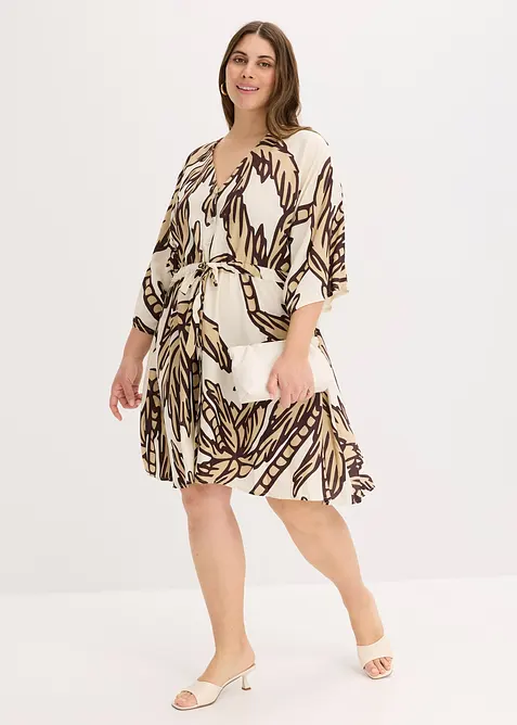 Robe courte en viscose fluide, manches kimono, bonprix