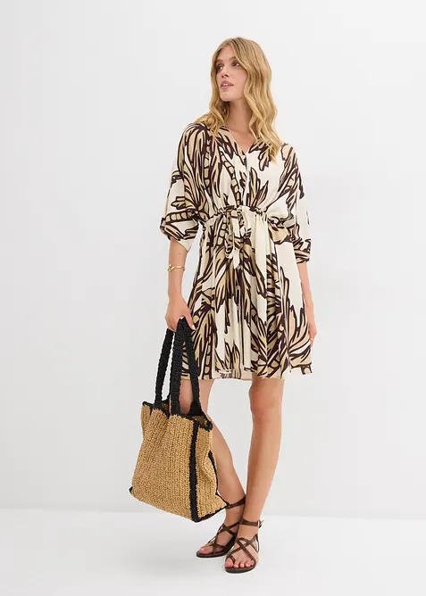 Robe courte en viscose fluide, manches kimono, bonprix