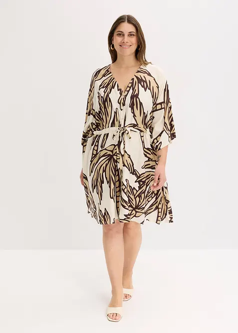 Robe courte en viscose fluide, manches kimono, bonprix