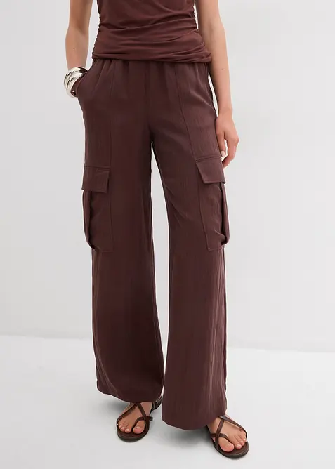 Pantalon cargo fluide en Lyocell mélangé, bonprix