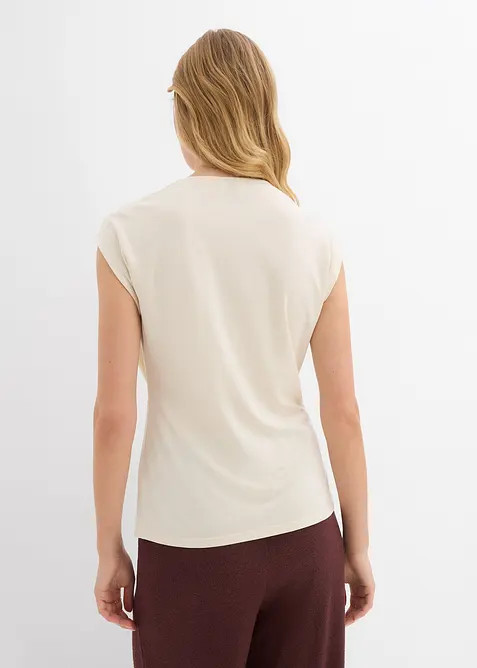 T-shirt cache-cœur en viscose mélangée, bonprix