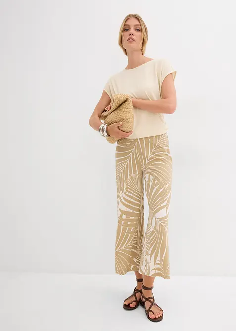 Jupe-culotte fluide en viscose m&eacute;lang&eacute;e, bonprix