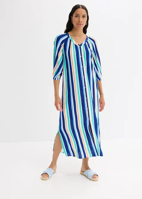 Robe caftan ray&eacute;e en viscose textur&eacute;e, bonprix