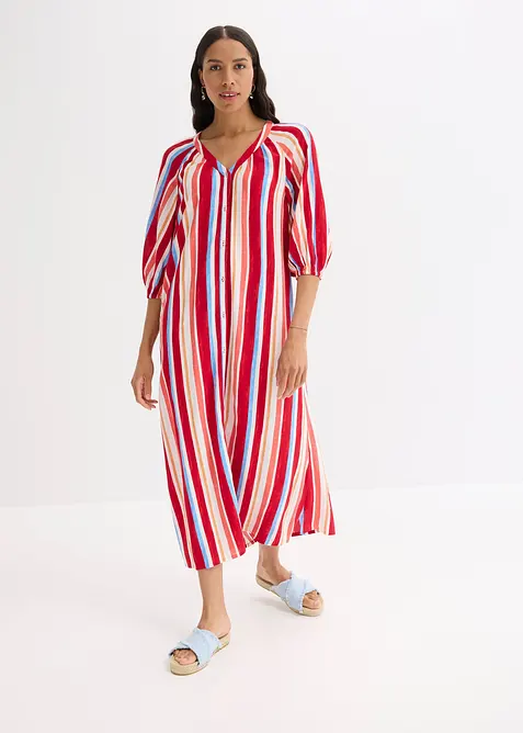 Robe caftan rayée en viscose texturée, bonprix