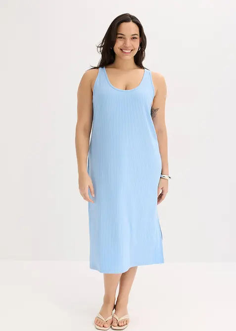 Robe midi en maille douce et côtelée, bonprix