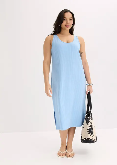 Robe midi en maille douce et côtelée, bonprix