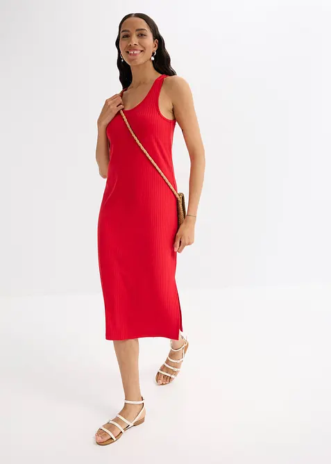 Robe midi en maille douce et côtelée, bonprix
