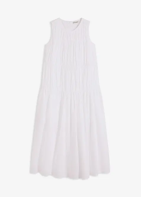 Robe longue en coton avec fronces, bonprix