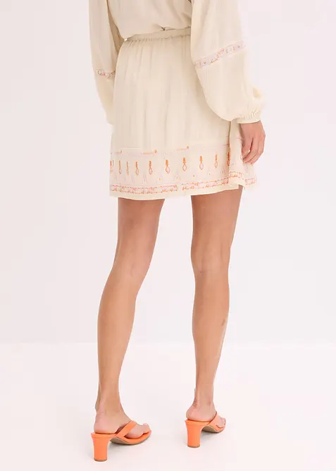 Mini-jupe avec broderie, bonprix