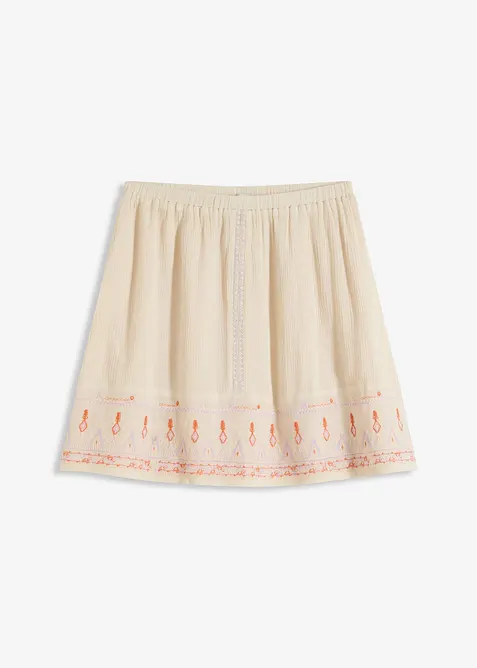 Mini-jupe avec broderie, bonprix