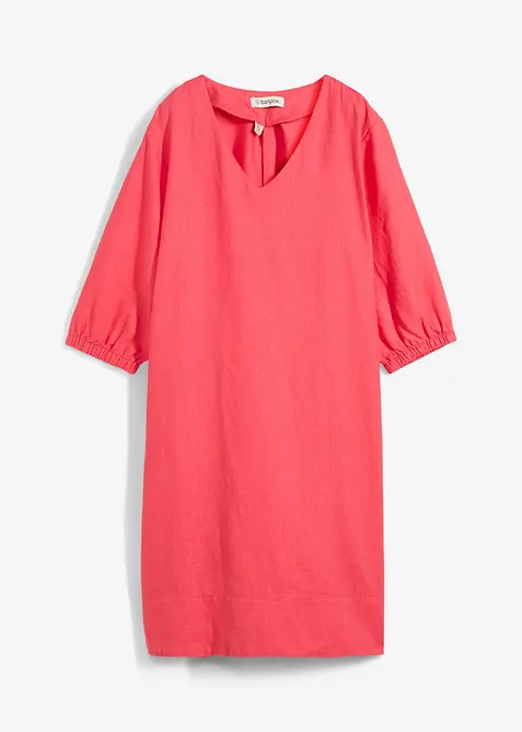 Robe 100 % lin, manches 3/4, bonprix