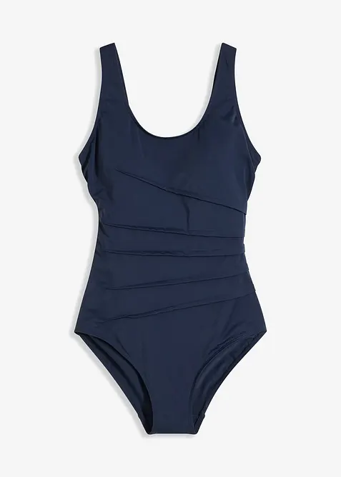 Maillot 1 pièce sculptant, maintien léger, avec plis décoratifs, bonprix