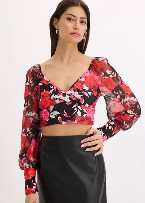 Top manches longues, cropped, bonprix
