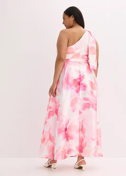 Robe asymétrique en satin brillant, bonprix